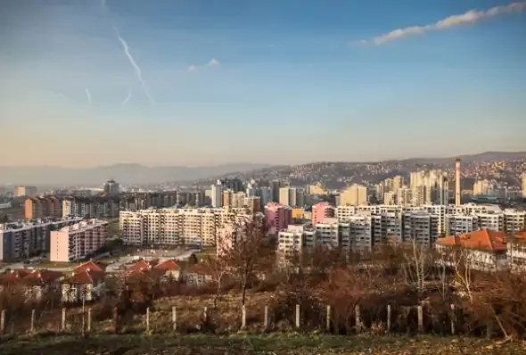 The residential blocks of the Mojmilo Olympic Village in 2015
