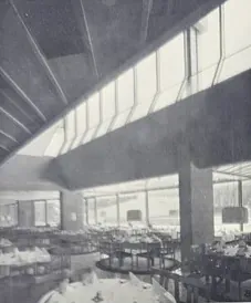 The spacious restaurant interior of Hotel Igman in 1983