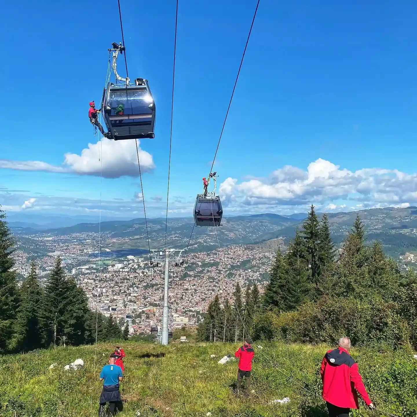 Rescue training on the Trebević cable car above Sarajevo, 2023