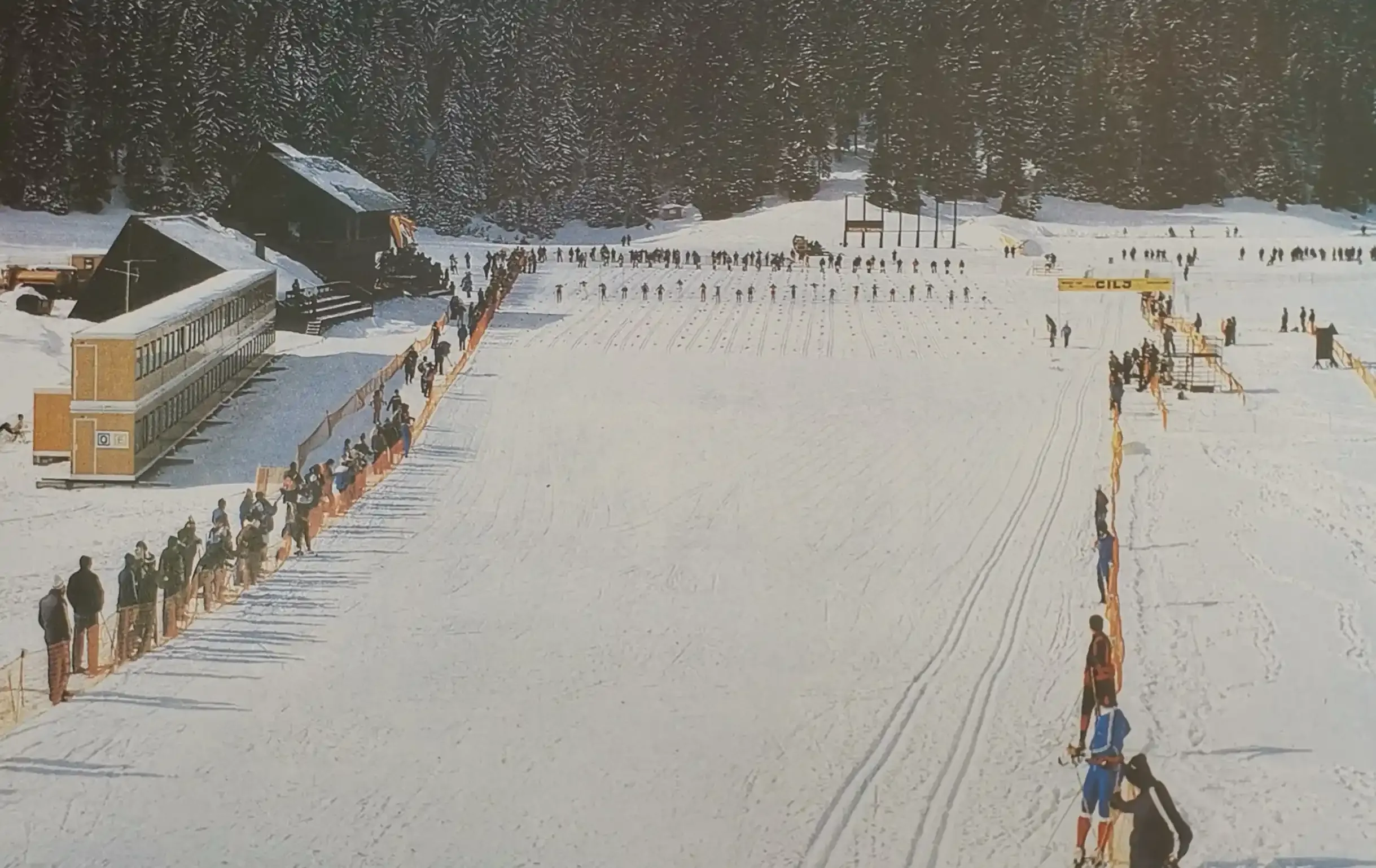 Athletes line up at the Veliko Polje start line in 1984