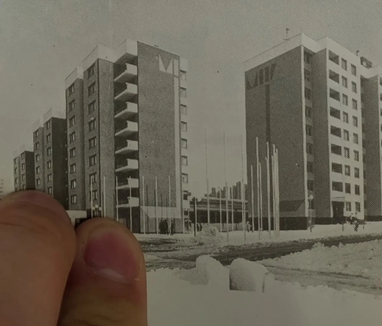 Apartment blocks at the Mojmilo Olympic Village in the 1980s.