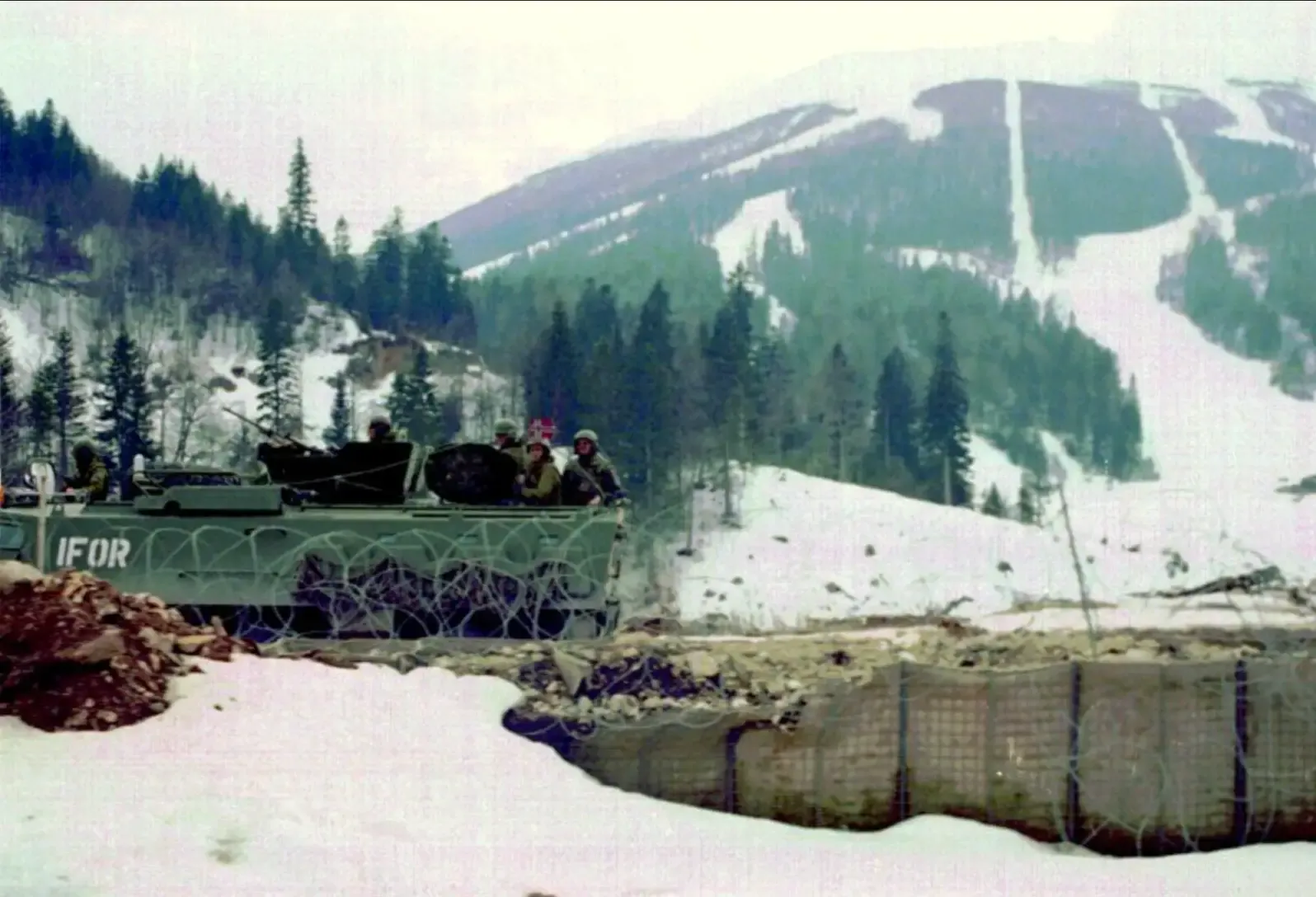 IFOR peacekeeping forces at the Bjelašnica Olympic venue in 1995