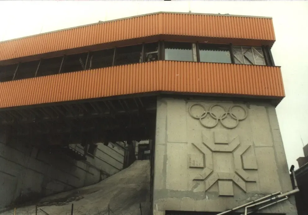 The Bjelašnica summit start house featuring Olympic symbols in 2008