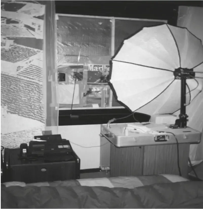 CNN satellite equipment inside the Holiday Inn Sarajevo, 1992