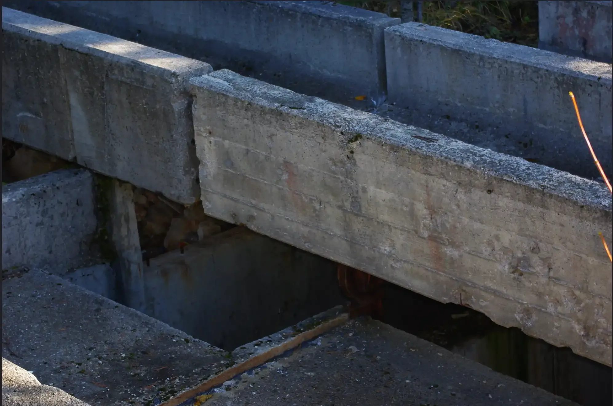 Concrete track switches at the Trebevic Olympic bobsled run in 2009.