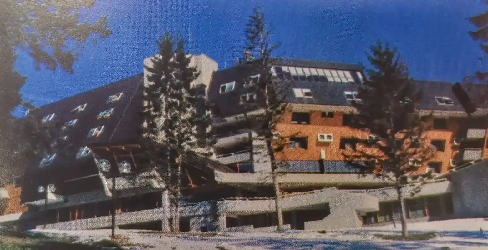 The modernist facade of Hotel Igman in the 1980s
