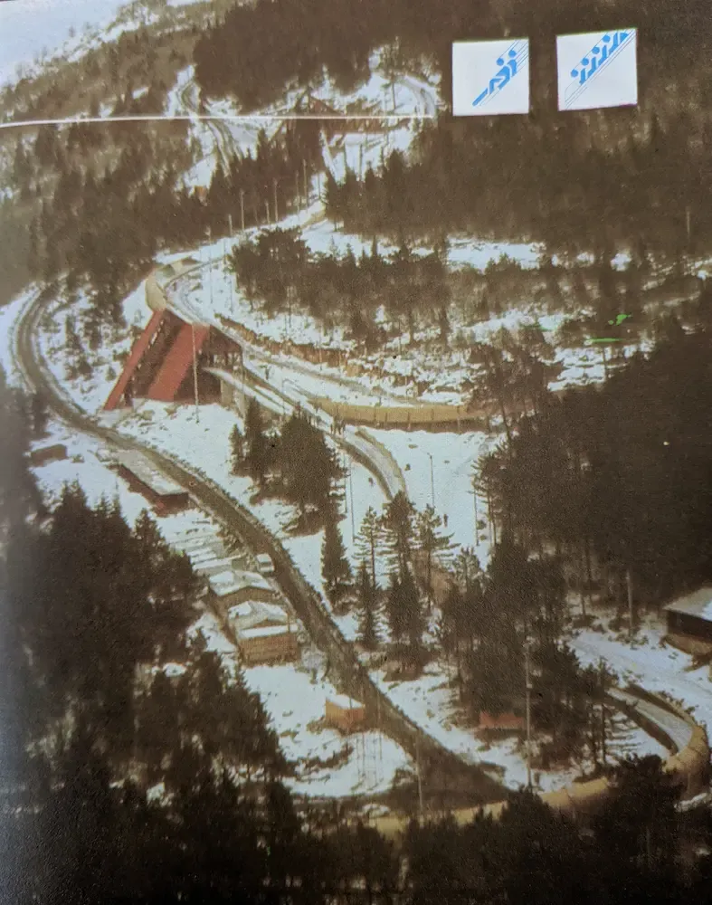 The Trebević bobsled and luge track ahead of the 1984 Olympics, 1983