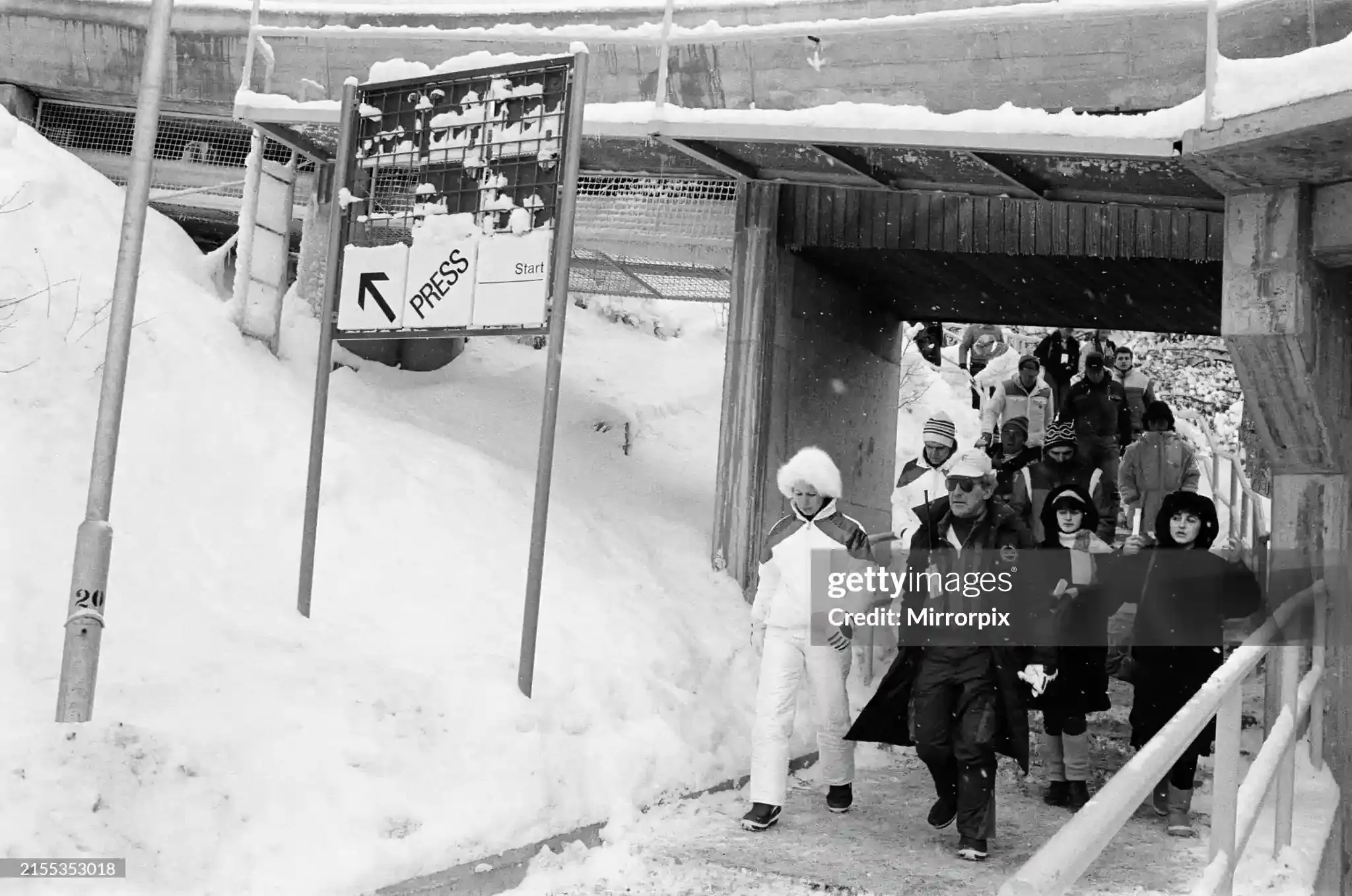Princess Anne visits the Trebević bobsled track in 1984