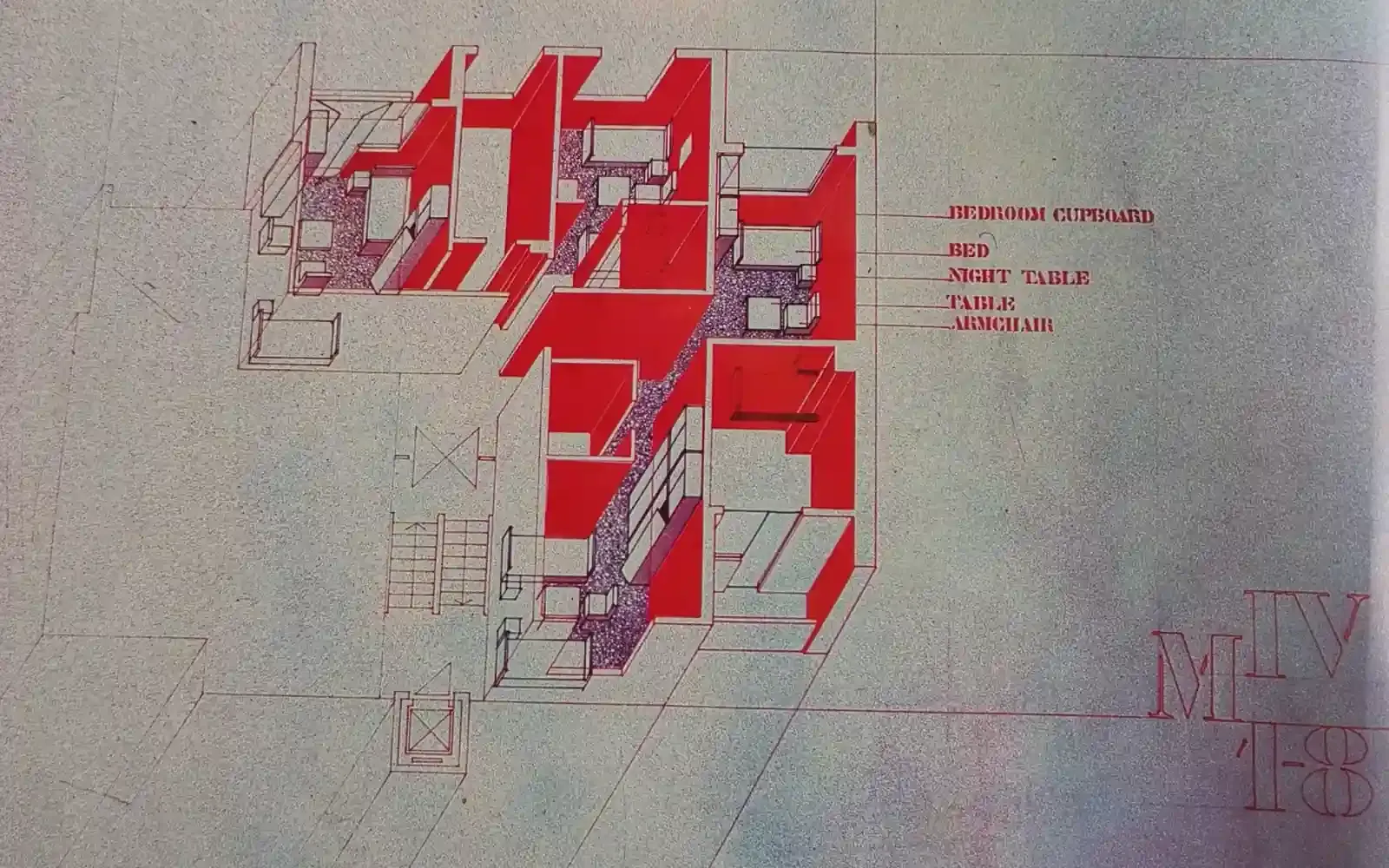 Architectural floor plan for a Mojmilo Olympic Village flat, 1984