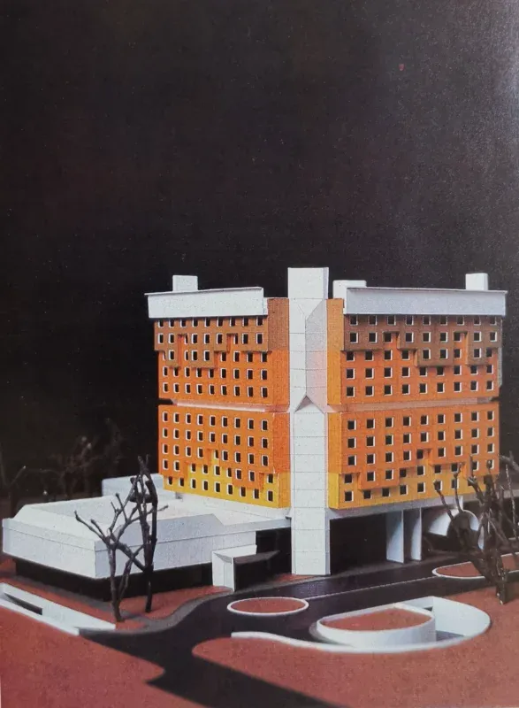 Architectural model of the Hotel Holiday Inn for the 1984 Olympics