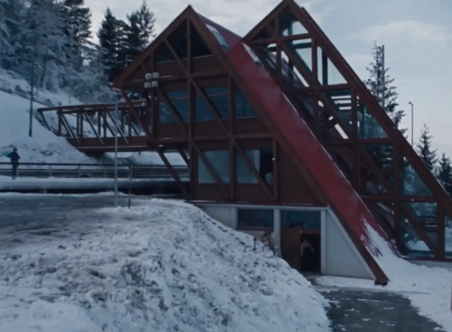 The modern start house of the Trebević bobsled track in 1984