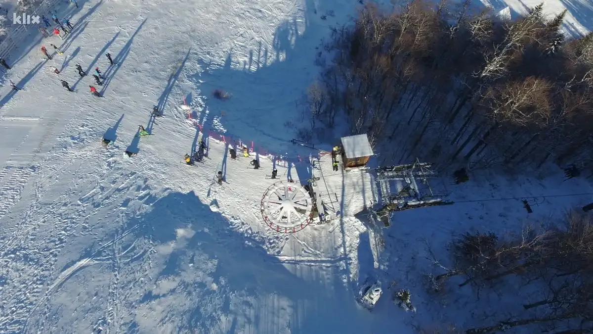 Aerial view of the Bjelašnica ski lift terminal in 2016